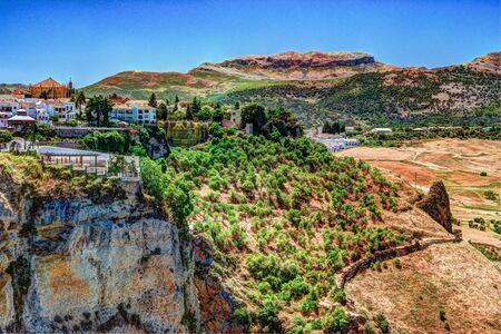 Ronda, Spain, a landscape with the Tajo Gorgeの写真素材
