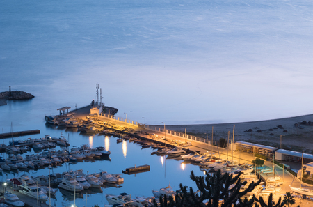 Port of Sidi Bou Said near Tunis, Tunisiaの写真素材