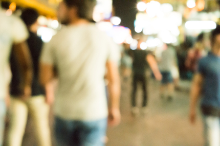 Blurred image of busy night life in the city.の写真素材