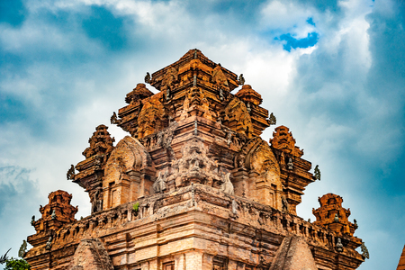The towers of Po Nagar near Nha Trang in Vietnamの写真素材
