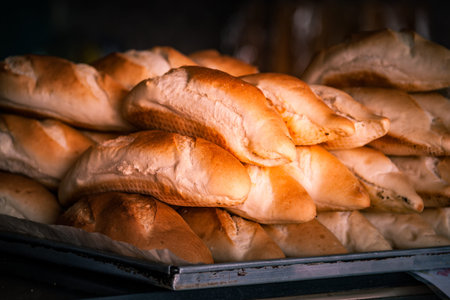 Breads and baked goods close-up.