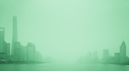 Morning, Shanghai, China Pudong building skyline, China's most prosperous urban groupsの写真素材