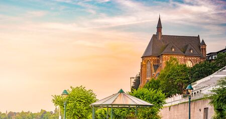 Beautiful gothic church of Collegium Albertinum in Bonn, Germany.の写真素材