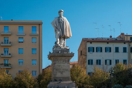 The statue of Giuseppe Garibaldi in Livorno, Italy.の写真素材
