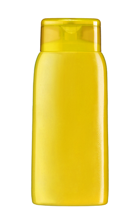 Plastic lotion bottle - studio photography of plastic bottle for shampoo - isolated on white backgroundの写真素材