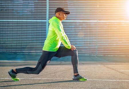 Sporty man exercising outdoors. Healthy lifestyleの写真素材
