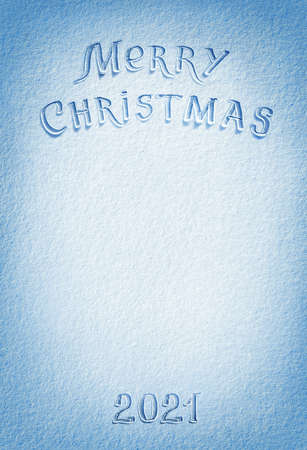 Merry Christmas! Background of fresh snow texture in blue tone. High resolution product, top viewの写真素材