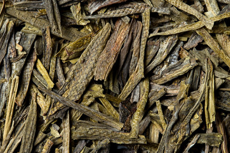 Long jing tea on white background. top view. close up. high resolutionの写真素材