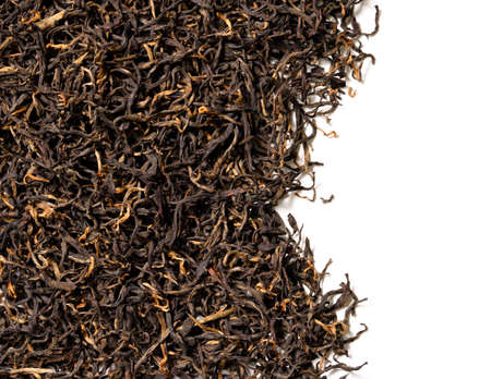 Dian Hong, black tea on white background. close up. high resolution.の写真素材