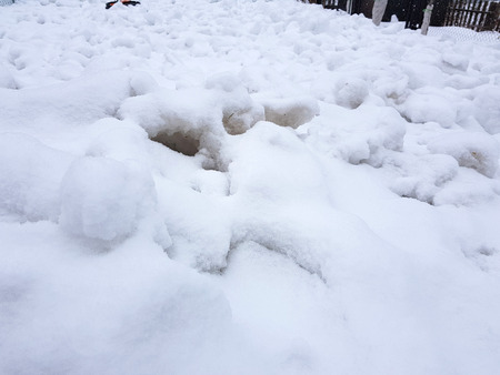 Beautiful gradient background banner for text - texture of uneven snow in winterの写真素材