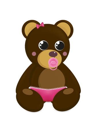 Baby-bear in pants with babyのイラスト素材