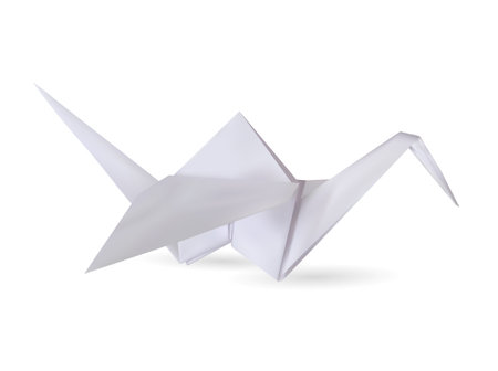 White origami storkのイラスト素材