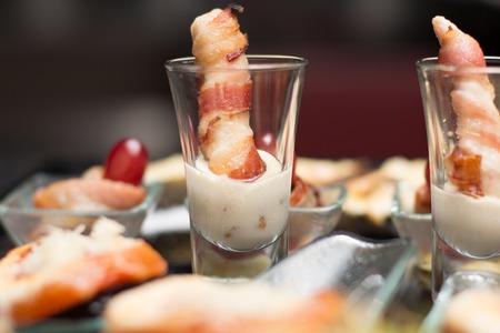 Finger Food appetizer black eventの写真素材