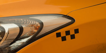 Yellow Cab Taxi,  with Checkerの写真素材