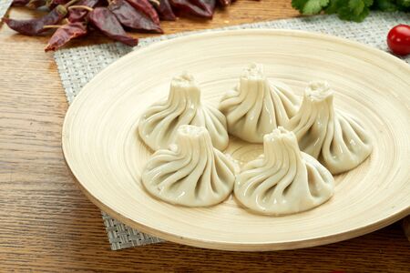 Georgian Khinkali with meatの写真素材