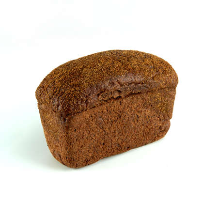 black bread on a white backgroundの写真素材