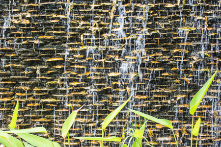 wall brick waterfallの写真素材