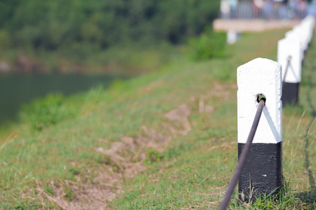 Pole safety in the roadの写真素材
