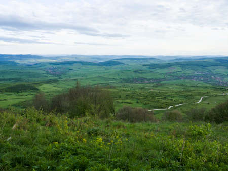 grassland hill landscapeの写真素材