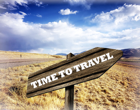 time to travel signの写真素材