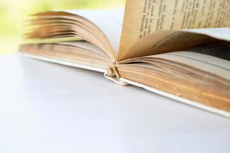 open old book, knowledge concept, educationの写真素材