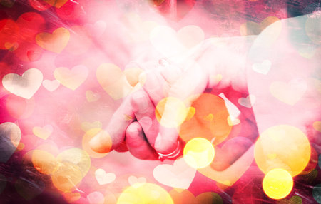 happy couple getting married on valentine dayの写真素材