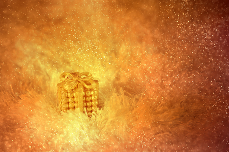 Golden Sparkle vintage Christmas background. Happy New Yearの写真素材