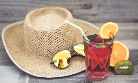 Summer holiday cocktail glassの写真素材