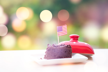 Brownie with USA flagの写真素材