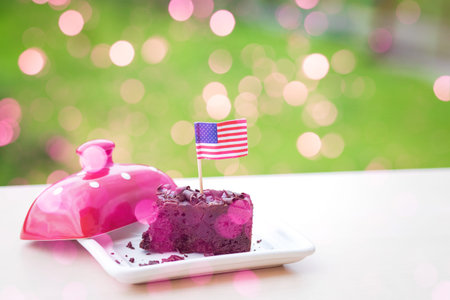 Brownie with USA flagの写真素材