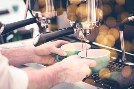 Barista preparing coffee concept