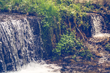 Fresh mountain waterfall background