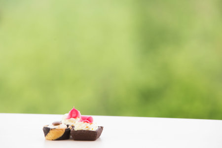 Summer wedding homemade candy barの写真素材