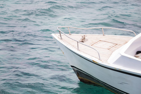 Yacht detail. Summer sea boat sailing