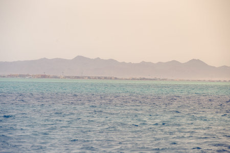Red sea blue waves summer background
