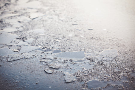 Abstract blue frozen ice background