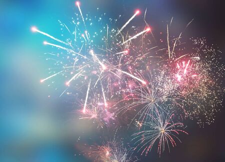 Happy New Year abstract fireworks backgroundの写真素材