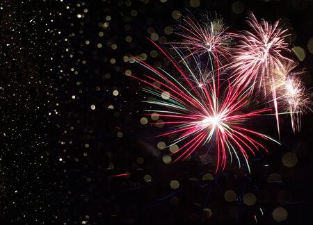 Happy New Year abstract fireworks backgroundの写真素材