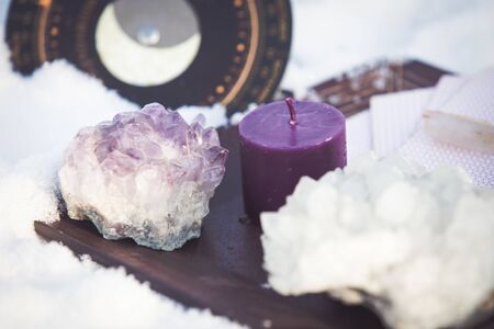 amethyst crystal clusters esoteric healingの写真素材