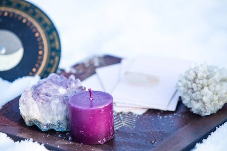 amethyst crystal clusters esoteric healingの写真素材