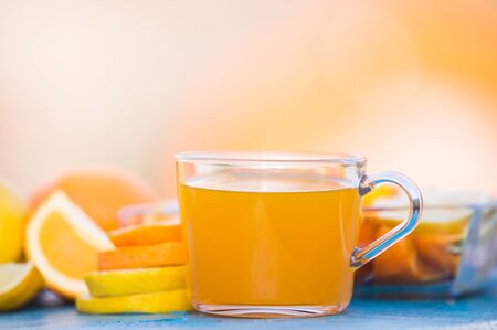 Fresh orange juice for breakfastの写真素材