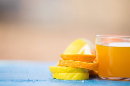 Fresh orange juice for breakfastの写真素材