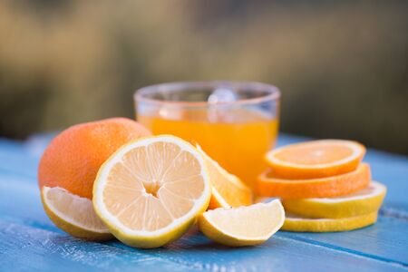 Fresh orange juice for breakfastの写真素材