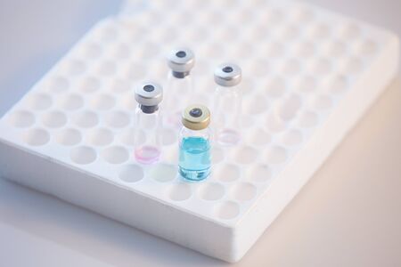 Coronavirus pandemic vaccine research backgroundの写真素材