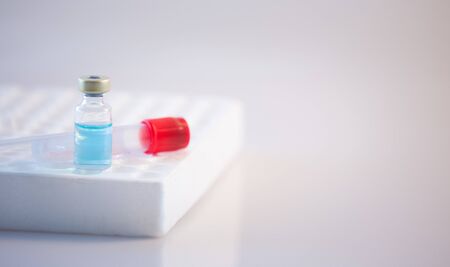 Coronavirus pandemic vaccine research backgroundの写真素材