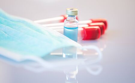 Coronavirus pandemic vaccine research backgroundの写真素材