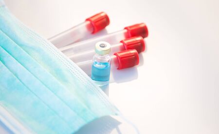 Coronavirus pandemic vaccine research backgroundの写真素材