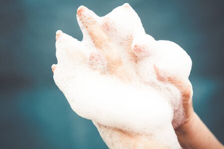Coronavirus global pandemic hand washing preventionの写真素材