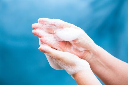 Coronavirus global pandemic hand washing preventionの写真素材