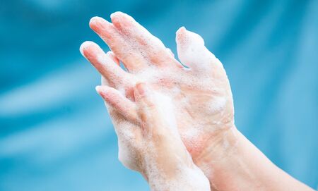Coronavirus global pandemic hand washing preventionの写真素材